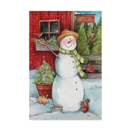 Melinda Hipsher 'Snowman Tree Farm' Canvas Art,12x19